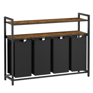 Panier à Linge, Corbeille à Linge Sale, Rangement 4 Compartiments, 4 Sacs Amovibles En Tissu Oxford