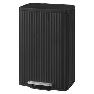 Poubelle De Cuisine à Pédale, En Acier, Seau Intérieur Amovible, Fermeture Douce, 50 L, Noir
