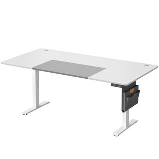 Bureau Électrique Réglable En Hauteur, Assis-debout, Mémoire 4 Hauteurs, Port USB-c, Blanc Et Gris