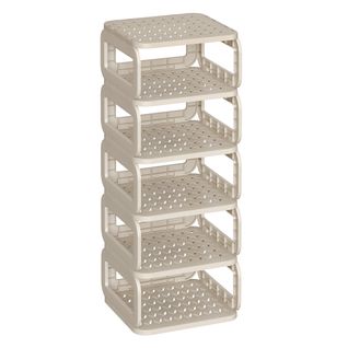 Étagère à Chaussures, 6 Plateaux, Rangement Pour Chaussures Ouvert, Beige Cappuccino