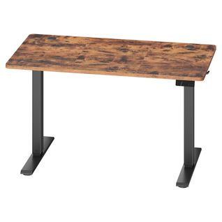 Bureau Assis-debout Réglable En Hauteur, Avec Fonction Mémoire, Télétravail, 120 X 60 Cm, Marron