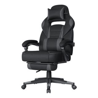 Fauteuil De Bureau Ergonomique, Chaise Gaming Avec Appui-tête, Réglable En Hauteur, Noir Et Gris