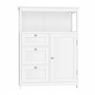 Meuble De Rangement Pour Salle De Bain, 3 Tiroirs, 30 X 60 X 80 Cm, Blanc