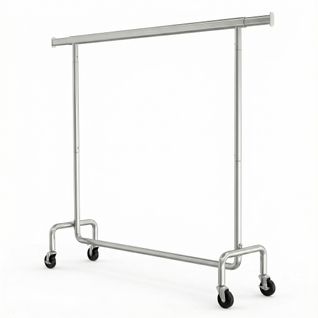 Portant à Vêtements, Tringle Extensible, Avec Roulettes, Capacité De Charge 130 Kg, En Métal, Argent