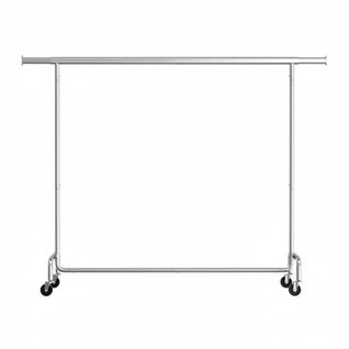 Portant à Vêtements Sur Roulettes, Tringle Extensible, Charge Maximale 110 Kg, Argent