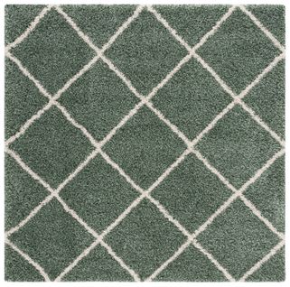 Tapis Hudson Shag 213 X 213 Cm Shag Myla Vert / Ivoire