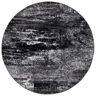 Tapis Adirondack 91 X 91 Cm Abstrait Moderne Angelyna Argent / Noir