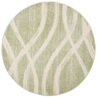 Tapis Adirondack 91 X 91 Cm Vague Moderne En Détresse Leocadia Sauge / Crème