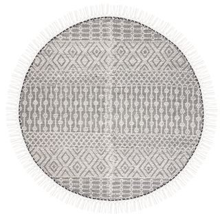 Tapis Rond Natura 183 X 183 Cm Bohemien Naya Ivoire / Noir