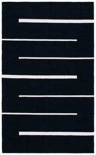 Tapis Montauk 122 X 183 Cm Bohème Zane Noir / Ivoire