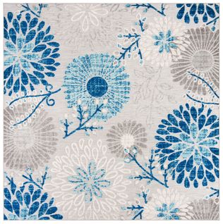Tapis Cabana 122 X 122 Cm Moderne Evelina Gris / Bleu
