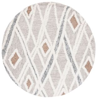 Tapis Rond Casablanca 183 X 183 Cm Marocain Vienna Gris