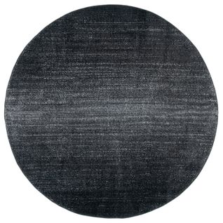 Tapis Rond Adirondack 122 X 122 Cm Abstrait Moderne En Détresse Calindra Noir / Gris