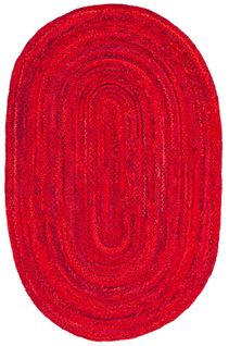 Tapis Braided 122 X 183 Cm Chalet De Campagne Nixie Rouge