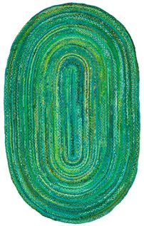 Tapis Braided 122 X 183 Cm Chalet De Campagne Quinley Vert