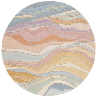 Tapis Rodeo Drive 183 X 183 Cm Géométrique Jasper Bleu / Rose Poudré