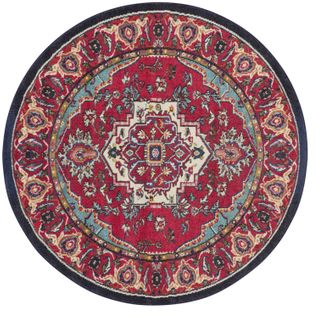 Tapis Monaco 122 X 122 Cm Bohème Chic Valentina Red / Turquoise