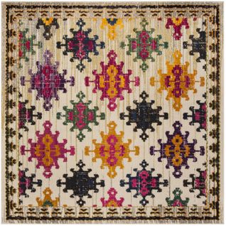Tapis Monaco 122 X 122 Cm Bohème Chic Lunya Ivory / Multi