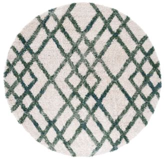 Tapis Berber Shag 99 X 99cm Shag Myra Ivory / Green