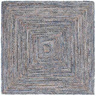Tapis Cape Cod 152 X 152 Cm Cotier Xyla Bleu / Naturel
