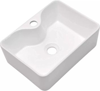 Lavabo Carré Moderne Céramique 48x37x13,5 Cm - Blanc