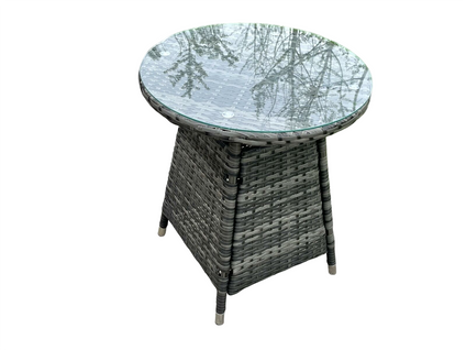 Table D'appoint Intérieur Et Extérieur Rond Rotin Noir