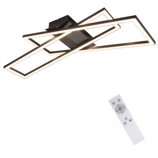 Plafonnier LED Salon Moderne à Intensité Variable 36 W 3000K -6500K Noir