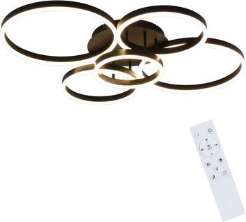 Plafonnier LED Plafonnier Salon : Lampe De Salon Dimmable 78w Avec Télécommande 5 Anneaux