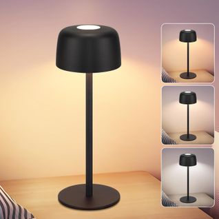 Lampe à Poser De Table LED Sans Fil - Lampe Intensité Variable Avec 3 Températures Noire