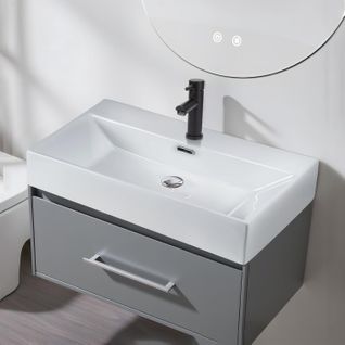 Lavabo Carré En Céramique à Poser Blanc 51x42x15cm