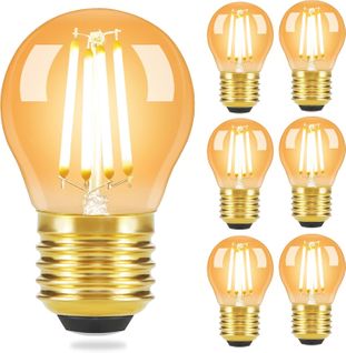 Lot De 6 Ampoules LED Vintage E27 G45, 4w 2700k, Filament Edison, Verre Antique, Blanc Chaud