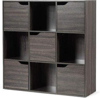 Bibliothèque De Rangement, Etagère De Rangement, Cube De Rangement 5 Avec Portes 90 X 29 X 90 Cm