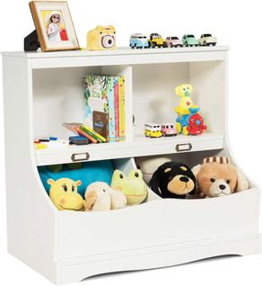 Meuble De Rangement à Jouet Pour Enfant, Inclus 4 Compartiments De Rangement,67 Cm X 40 Cm X 62 Cm