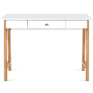 2 En 1 Bureau Informatique Table Coiffeuse Avec Grand Plan De Travail, 106,5 X 50 X 75,5cm