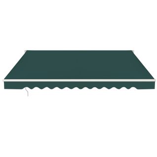 Store Banne De Manuel Rétractable De 3 X 2,5m Angle Tissu Résistant Aux Uv Pour Jardin Terrasse Vert