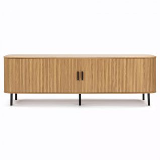 Meuble TV 2 Portes Coulissantes Uh10877 Callix Mdf Lattes Chêne L.180 Cm