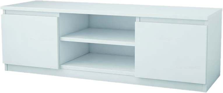 Meuble TV Helil Deux Portes 120 Cm Blanc Mat En 18 Mm