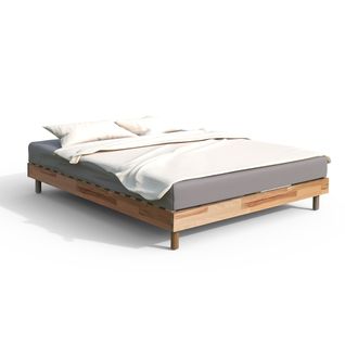 Lit 2 Places 160x200cm Hêtre Huilé Poi Inclus Sommier