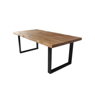 Table à Manger 180x100cm Chêne Massif Pied Métal Catau
