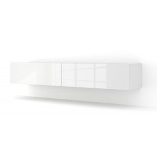 Meuble TV Mural Blanc Brillant 180x40x30 Cm Bingo Meuble Hi-fi Sideboeard Buffet à Suspendre