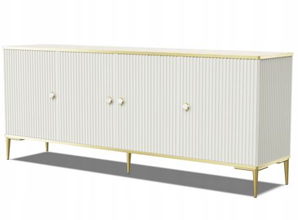 Commode De Rangement Meuble Universel Cachemir 182x73x40cm Petor Sur Pieds Avec 4 Portes