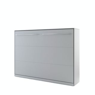 Lenart Armoire Lit Escamotable Horizontal 140x200 Cm Gris Lit Rabattable Lit Mural Consus Pro