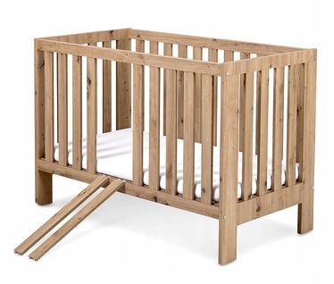 Lit Bébé 120x60cm Couleur Chêne Amelie Lit à Barreaux Amovible