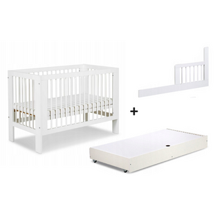 Lit Bébé 120x60cm Avec Tiroir Couleur Et Barrière De Sécurité Blanc Olive Lit Barreaux Amovible