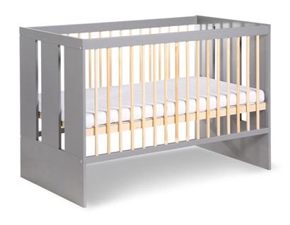 Lit Bébé 120x60cm Graphite Paolia Lit à Barreaux Amovible
