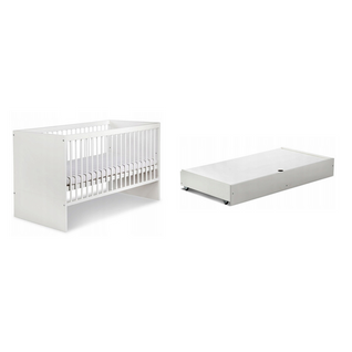 Lit Bébé 120x60cm Blanc Avec Tiroir Dalya Lit à Barreaux Amovible