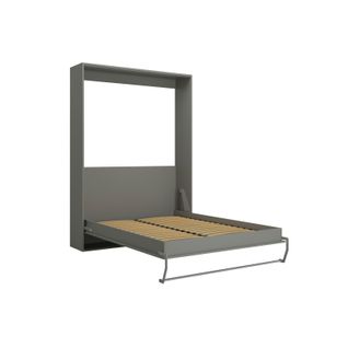Armoire Lit Escamotable 160x200cm Vertical Gris Lit Rabattable Lit Mural Aurane