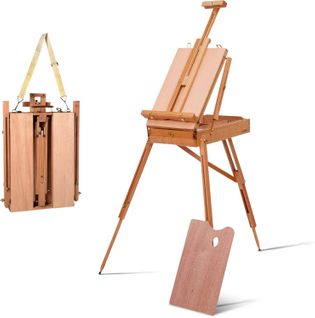 Chevalet De Peintre Sur Pied En Bois Pliable 183cm Avec Tiroir Et Plateau Support