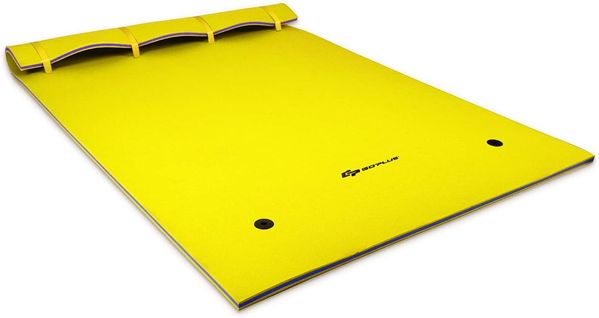 Tapis Flottant En Mousse Xpe 270x180cm 3 Couches Avec Attache Elastique De 3,5m Capacité 300kg Bleu
