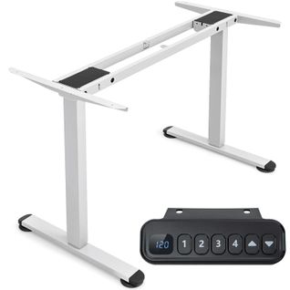 Bureau Assis Debout/ Pied De Bureau Electrique Réglable En Hauteur De 70 à 120 Cm,2 Moteurs,blanc